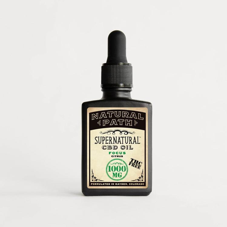 Supernatural CBD Oil THC Free 1,000 mg organic CBD oil from Natural Path Botanicals for Focus with a Citrus flavor. Made in the USA.