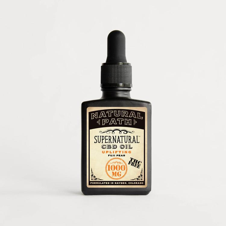Supernatural CBD Oil THC Free 1,000 mg organic CBD oil from Natural Path Botanicals for Uplifting benefit with a Fuji Pear flavor. Made in the USA.