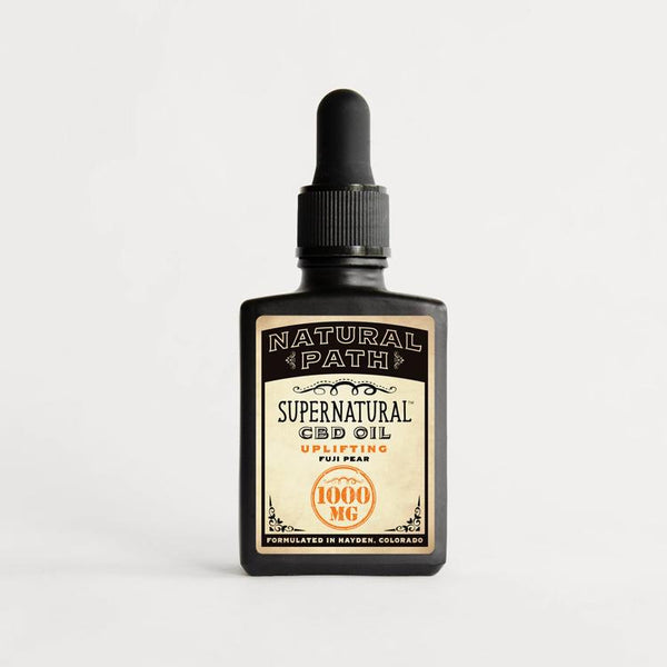 Supernatural CBD Oil 1,000 mg organic CBD oil from Natural Path Botanicals for Uplifting benefit with a Fuji Pear flavor. Made in the USA.